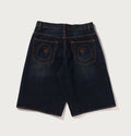 A BATHING APE TWIN STA KNEE LENGTH SELVEDGE DENIM SHORTS