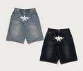 A BATHING APE TWIN STA KNEE LENGTH SELVEDGE DENIM SHORTS