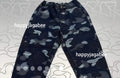 A BATHING APE BAPE KIDS CAMO JACQUARD DENIM PANTS