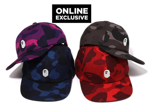 A BATHING APE COLOR CAMO APE HEAD ONE POINT PANEL CAP - ONLINE EXCLUSIVE -
