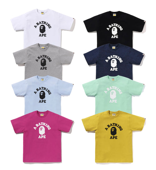 A BATHING APE CRYSTAL STONE EYE COLLEGE TEE