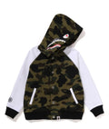 A BATHING APE BAPE KIDS 1ST CAMO SHARK HOODIE SWEAT VARSITY JACKET
