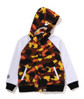 A BATHING APE BAPE KIDS 1ST CAMO SHARK HOODIE SWEAT VARSITY JACKET