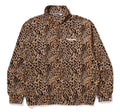 A BATHING APE WILD LEOPARD PATTERN RELAXED HALF ZIP SWEAT SHIRT