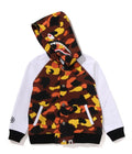 A BATHING APE BAPE KIDS 1ST CAMO SHARK HOODIE SWEAT VARSITY JACKET