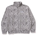 A BATHING APE WILD LEOPARD PATTERN RELAXED HALF ZIP SWEAT SHIRT