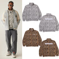 A BATHING APE WILD LEOPARD PATTERN RELAXED HALF ZIP SWEAT SHIRT