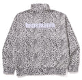 A BATHING APE WILD LEOPARD PATTERN RELAXED HALF ZIP SWEAT SHIRT