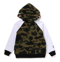 A BATHING APE BAPE KIDS 1ST CAMO SHARK HOODIE SWEAT VARSITY JACKET