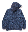 A BATHING APE WILD LEOPARD PATTERN SHARK RELAXED FULL ZIP HOODIE