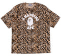 A BATHING APE WILD LEOPARD PATTERN COLLEGE RELAXED FIT TEE