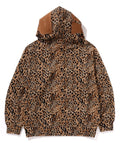 A BATHING APE WILD LEOPARD PATTERN SHARK RELAXED FULL ZIP HOODIE