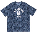 A BATHING APE WILD LEOPARD PATTERN COLLEGE RELAXED FIT TEE