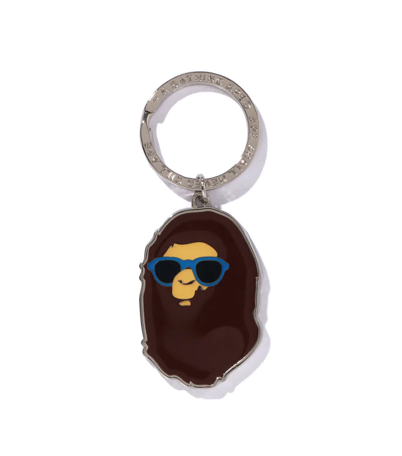 A BATHING APE RESORT APE HEAD METAL KEYCHAIN