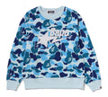 A BATHING APE Ladies' ABC CAMO RHINE STONE BAPE STA CREWNECK SWEAT SHIRT