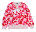 A BATHING APE Ladies' ABC CAMO RHINE STONE BAPE STA CREWNECK SWEAT SHIRT