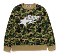 A BATHING APE Ladies' ABC CAMO RHINE STONE BAPE STA CREWNECK SWEAT SHIRT