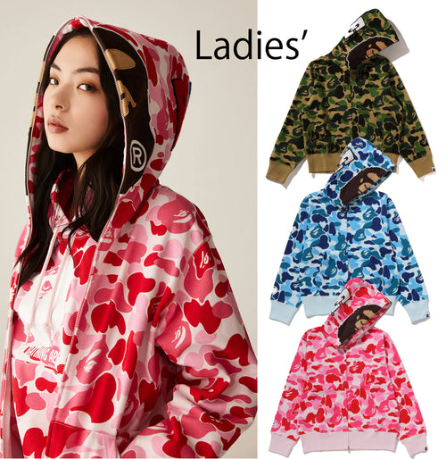 A BATHING APE Ladies' ABC CAMO 2ND APE FULL ZIP HOODIE