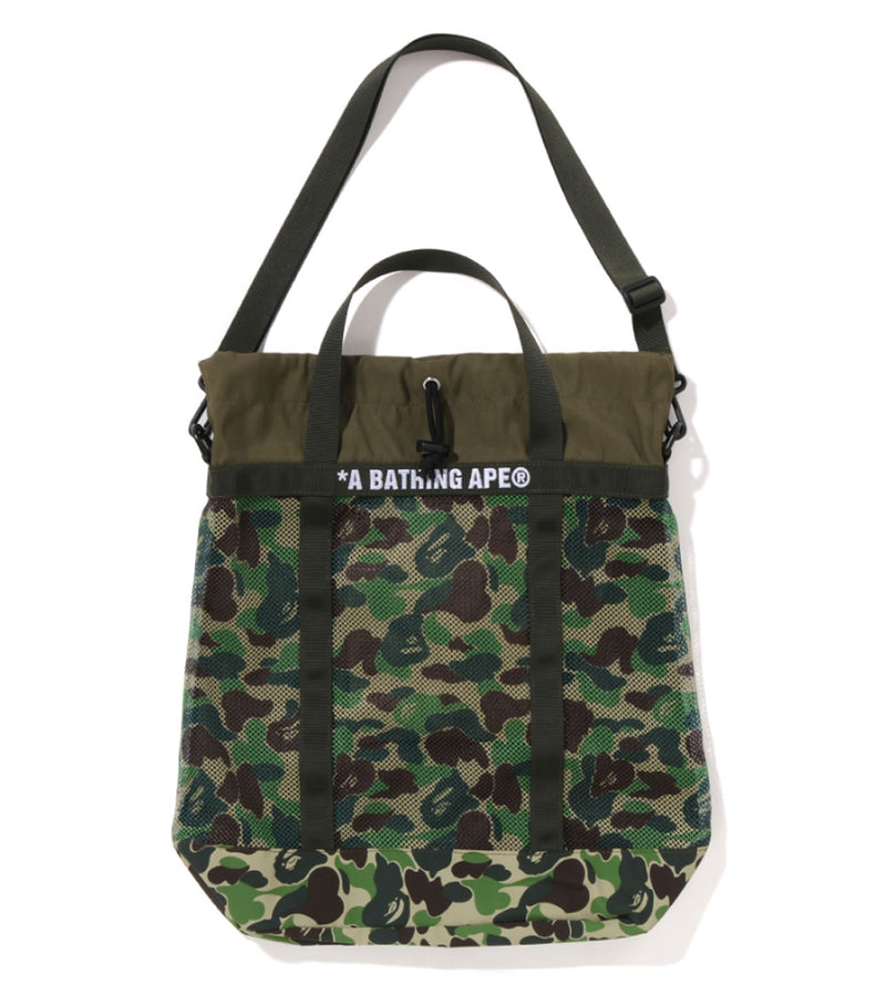 A BATHING APE ABC CAMO MESH TOTE BAG