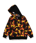 A BATHING APE BAPE KIDS 1ST CAMO MILO SHARK ZIP HOODIE