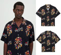 A BATHING APE BAPE BLACK APE HEAD S/S SHIRT ( Flower Pt )