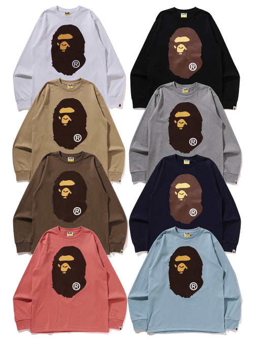 A BATHING APE BIG APE HEAD L/S TEE