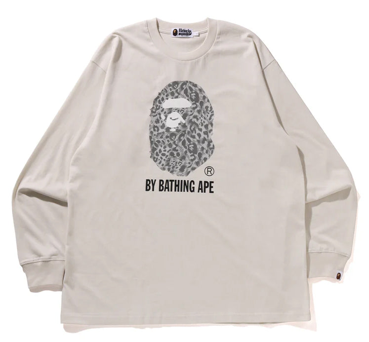 A BATHING APE WILD LEOPARD PATTERN RELAXED FIT LS TEE