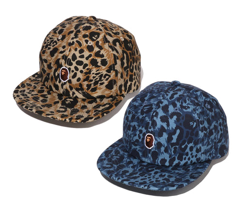 A BATHING APE WILD LEOPARD PATTERN ONE POINT CAP