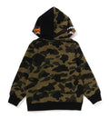 A BATHING APE BAPE KIDS 1ST CAMO MILO SHARK ZIP HOODIE