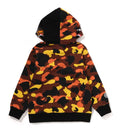 A BATHING APE BAPE KIDS 1ST CAMO MILO SHARK ZIP HOODIE