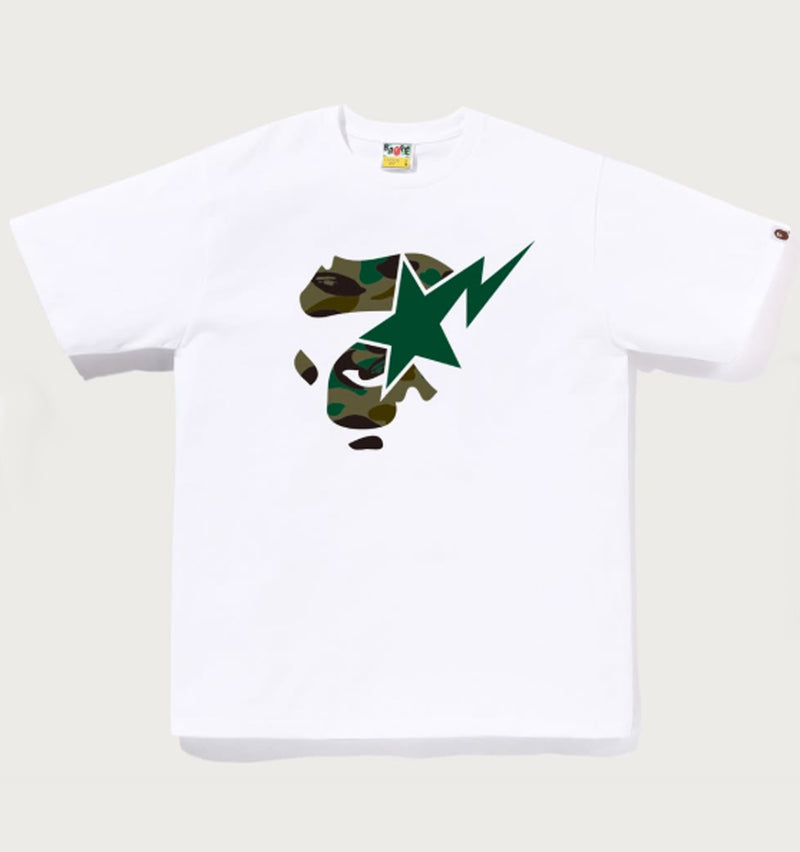 A BATHING APE 1ST CAMO APE FACE STA TEE