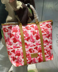 A BATHING APE ABC CAMO PU OSTRICH TOTE BAG