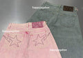 A BATHING APE Ladies' CRYSTAL STONE BAPE STA LOGO BAGGY DENIM PANTS