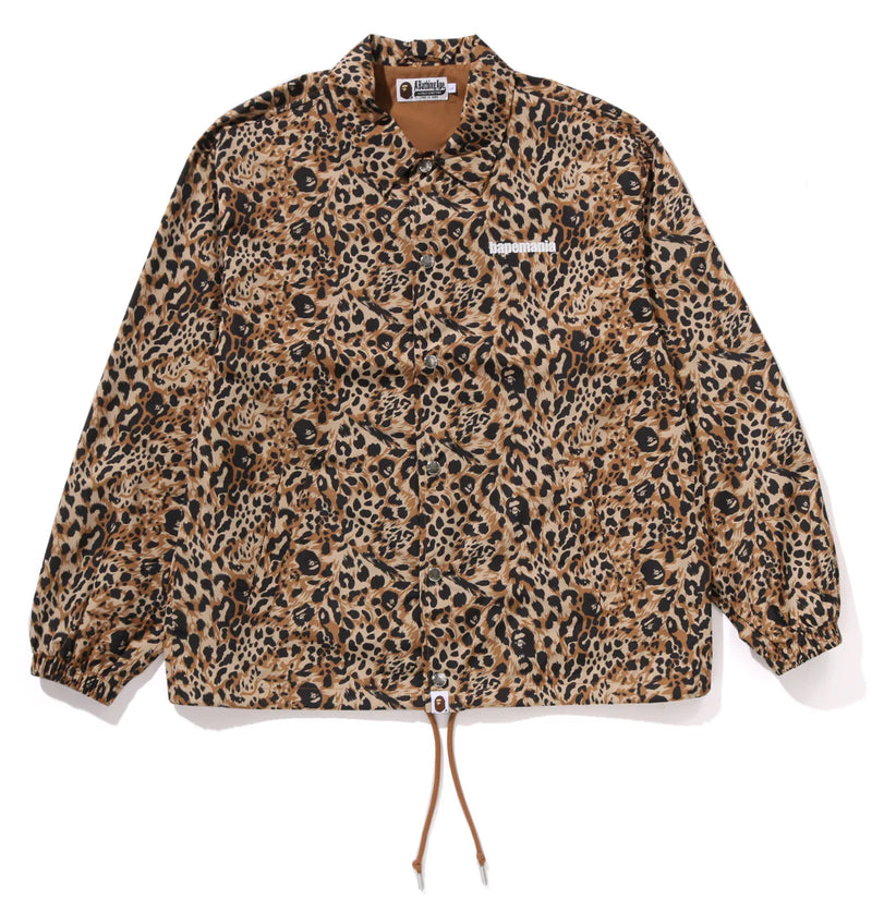 A BATHING APE WILD LEOPARD PATTERN COACH JACKET