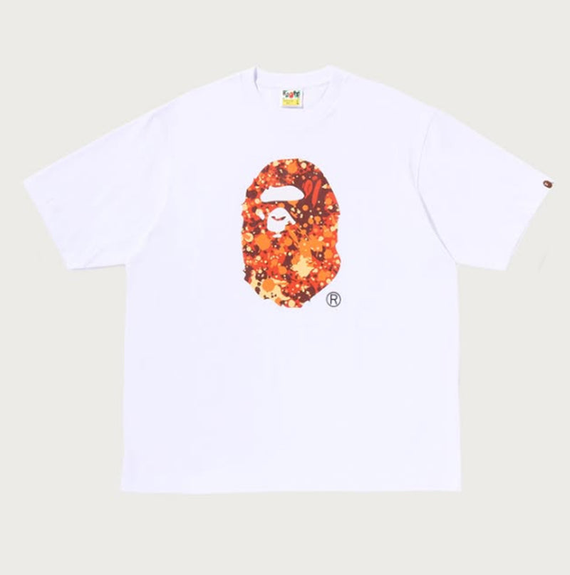 A BATHING APE APLASH CAMO APE HEAD RELAXED FIT TEE