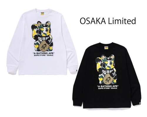 A BATHING APE BAPE STORE OSAKA MANEKINEKO OSAKA L/S TEE OSAKA LIMITED