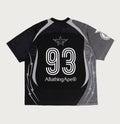 A BATHING APE APE FRAME PATTERN MULTI LOGO RELAXED FIT FOOTBALL JERSEY