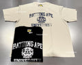 A BATHING APE SPRAY PRINT COLLEGE LOGO RELAXED FIT TEE