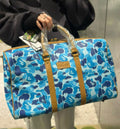 A BATHING APE ABC CAMO PU OSTRICH BOSTON BAG