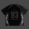 A BATHING APE APE FRAME PATTERN MULTI LOGO RELAXED FIT FOOTBALL JERSEY