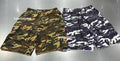A BATHING APE GLITCH WOODLAND CAMO DOUBLE KNEE RELAXED FIT SWEAT SHORTS