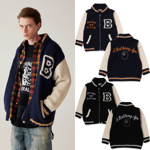 A BATHING APE A BATHING APE COWICHAN CARDIGAN SWEATER