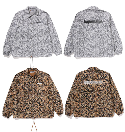 A BATHING APE WILD LEOPARD PATTERN COACH JACKET