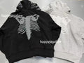 A BATHING APE SKELETON SHARK HEAVY WASHED CROPPED FIT FULL ZIP HOODIE