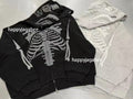 A BATHING APE SKELETON SHARK HEAVY WASHED CROPPED FIT FULL ZIP HOODIE