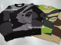 A BATHING APE MEGA ABC CAMO KNIT CREWNECK SWEATSHIRT