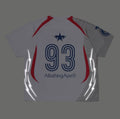 A BATHING APE APE FRAME PATTERN MULTI LOGO RELAXED FIT FOOTBALL JERSEY