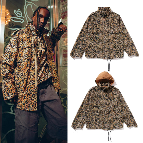 A BATHING APE WILD LEOPARD PATTERN M-65 JACKET
