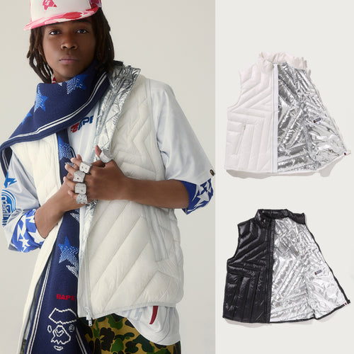 A BATHING APE MEGA BAPE STA QUILTED LIGHT DOWN VEST