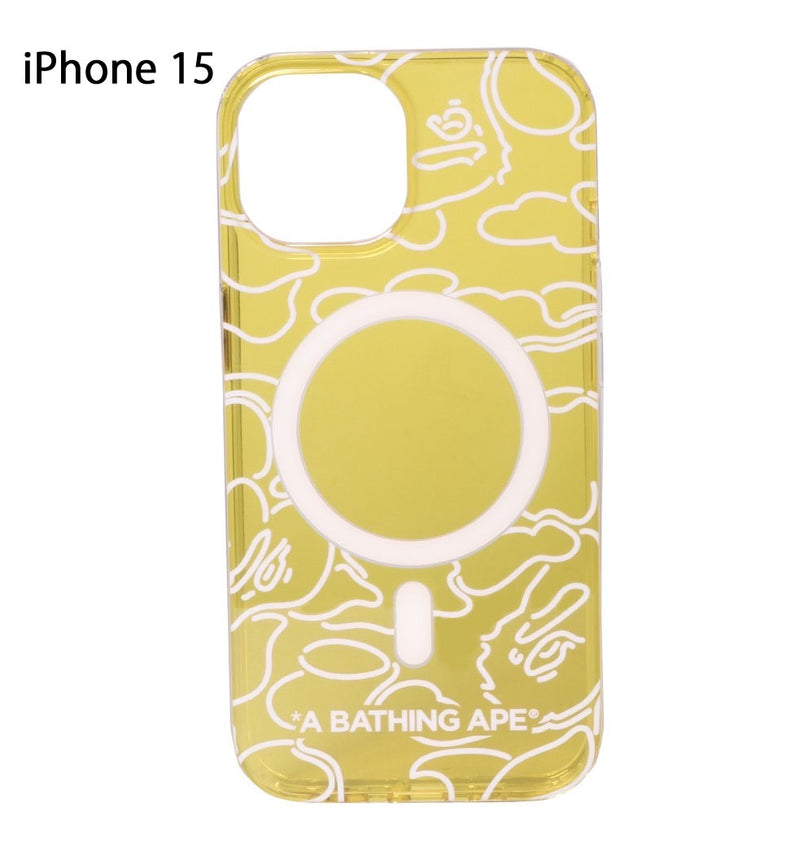 A BATHING APE NEON CAMO IPHONE 15 CLEAR CASE